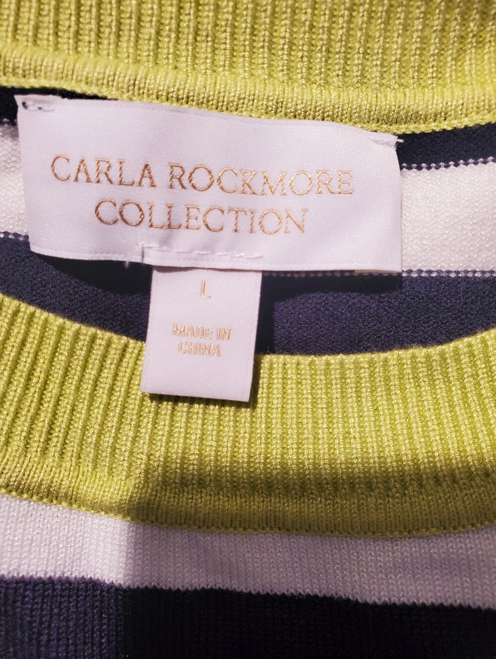 Carla Rockmore Contrast Trim Striped Sweater - Picture 5 of 6